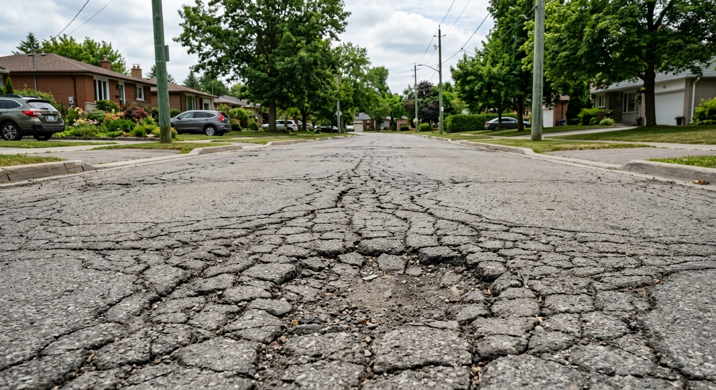 Chaussée fissurée — exemple 1