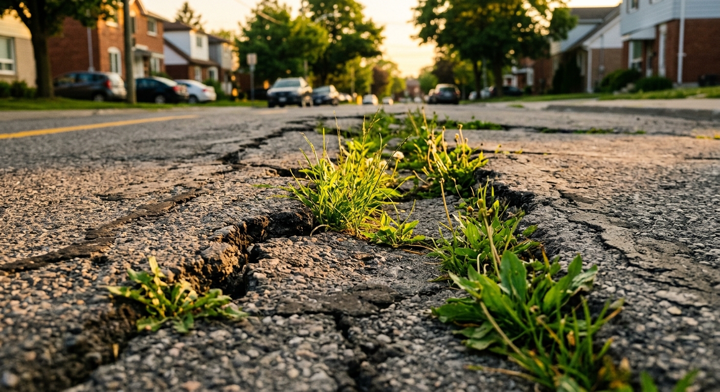 Chaussée fissurée — exemple 2
