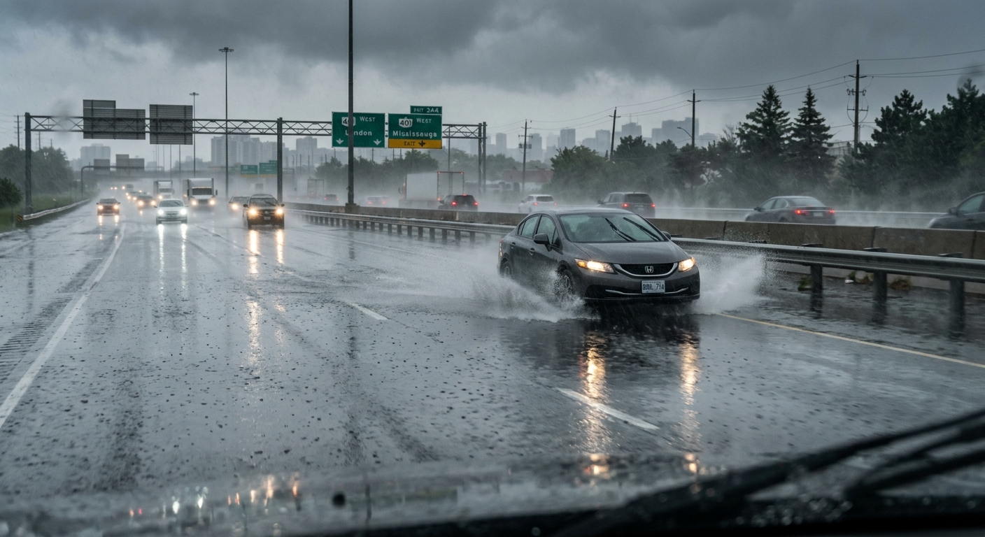 Zone d'aquaplanage — exemple 1