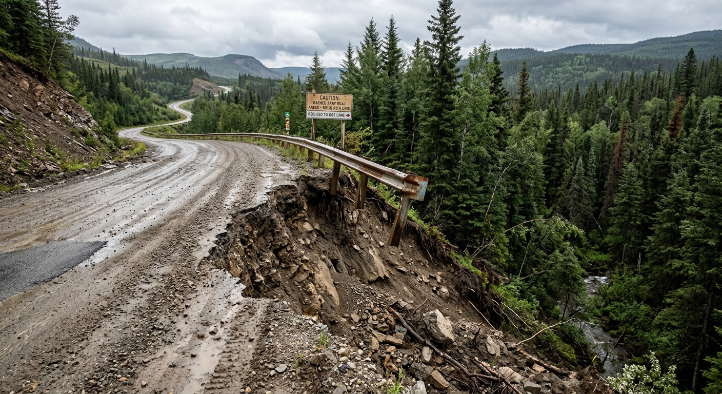 Accotement effondré — exemple 2